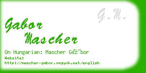 gabor mascher business card